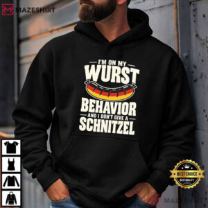 I'm On My Wurst Behavior Funny Schnitzel Sausage German Flag T Shirt (3)
