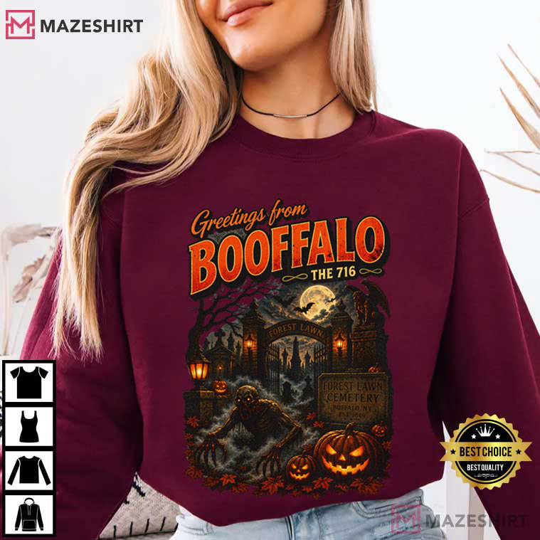 Booffalo Halloween Forest Lawn Cemetery Horror T-Shirt Booffalo Halloween Forest Lawn Cemetery Horror T-Shirt