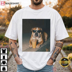 English Bulldog Dog Iced Coffee Funny T Shirt (2)