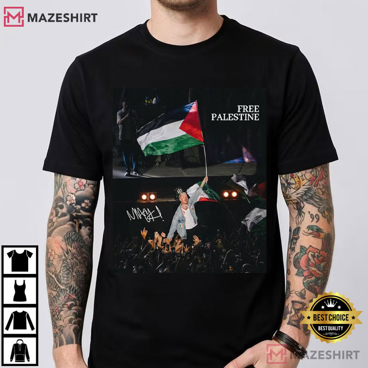 Macklemore Free Palestine Support Graphic T-Shirt Macklemore Free Palestine Support Graphic T-Shirt