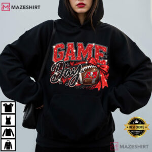 Tampa Bay Buccaneers Game Day Glitter Football T Shirt (4)