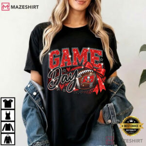 Tampa Bay Buccaneers Game Day Glitter Football T Shirt (3)