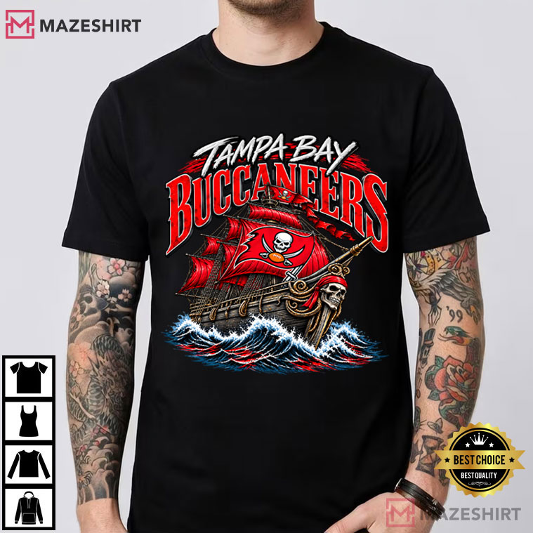 Tampa Bay Buccaneers Pirate Ship Game Day Football T-Shirt Tampa Bay Buccaneers Pirate Ship Game Day Football T-Shirt