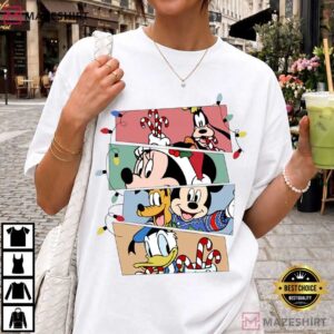 Christmas Comic Panel Retro Cartoon Friends Holiday T Shirt (1)