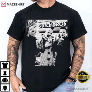 Michael Myers Jason Art The Clown Horror Movie Characters T Shirt (1)