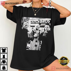 Michael Myers Jason Art The Clown Horror Movie Characters T Shirt (2)
