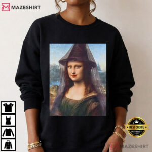 Mona Lisa Witch Portrait Spooky Funny T Shirt (4)