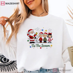 Tis The Season Snoopy Christmas Santa Holiday Embroidered Sweatshirt (1)