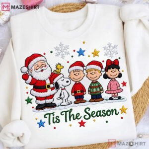 Tis The Season Snoopy Christmas Santa Holiday Embroidered Sweatshirt ( (3)