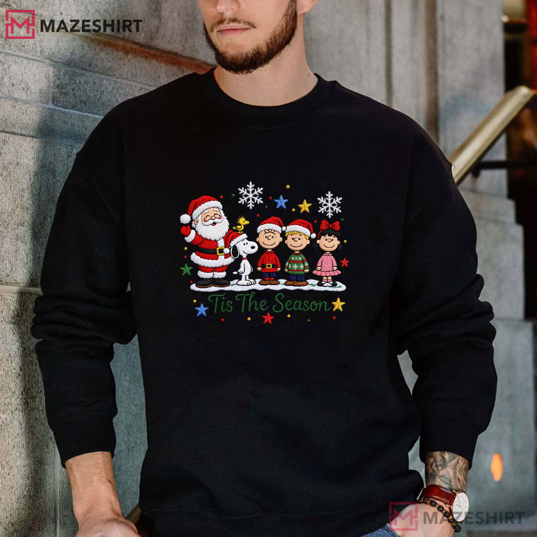 Tis The Season Snoopy Christmas Santa Holiday Embroidered Sweatshirt Tis The Season Snoopy Christmas Santa Holiday Embroidered Sweatshirt