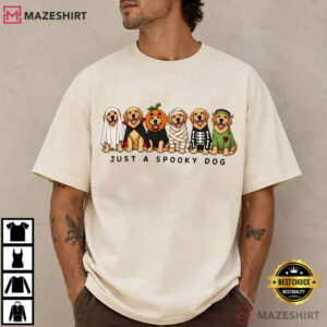 Spooky Golden Retrivier Halloween Cute Dog Spooky Season T Shirt (1)