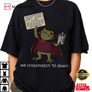 We Crossmatch Til Dawn Frog Blood Bank Halloween T Shirt (2)