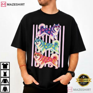 Alaskan Malamute Colorful Dog Lover Vintage T Shirt (3)