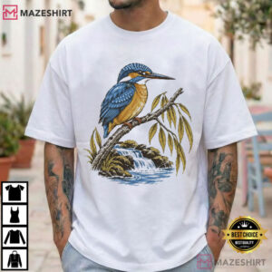 Kingfisher Vintage Birdwatching Wildlife Nature T Shirt (1)