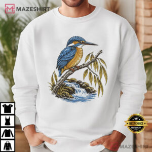 Kingfisher Vintage Birdwatching Wildlife Nature T Shirt (2)