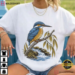Kingfisher Vintage Birdwatching Wildlife Nature T Shirt (3)
