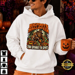 Bigfoot Halloween Spooky Cryptid Pumpkin T Shirt (4)