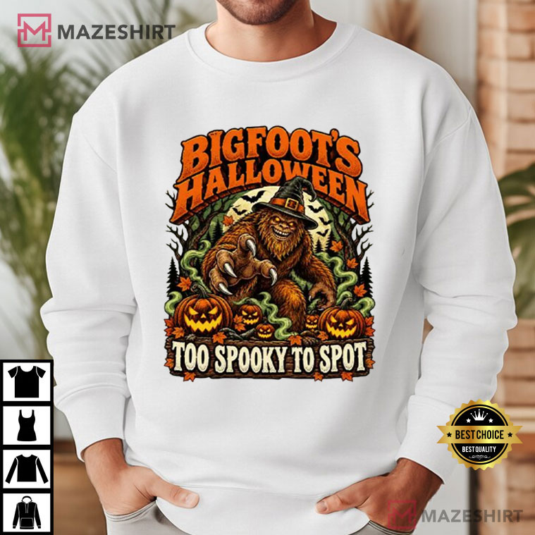 Bigfoot Halloween Spooky Cryptid Pumpkin T-Shirt Bigfoot Halloween Spooky Cryptid Pumpkin T-Shirt