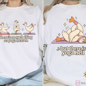 Yoga Heaven Hell Funny Goose Yoga T Shirt (3)