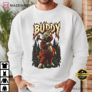 Buddy Horror Creepy Forest Unicorn Slasher Axe Humor Movie T Shirt (2)