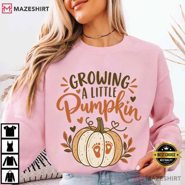 Pregnancy Announcement Growing A Little Pumpkin Fall Maternity T-Shirt Pregnancy Announcement Growing A Little Pumpkin Fall Maternity T-Shirt