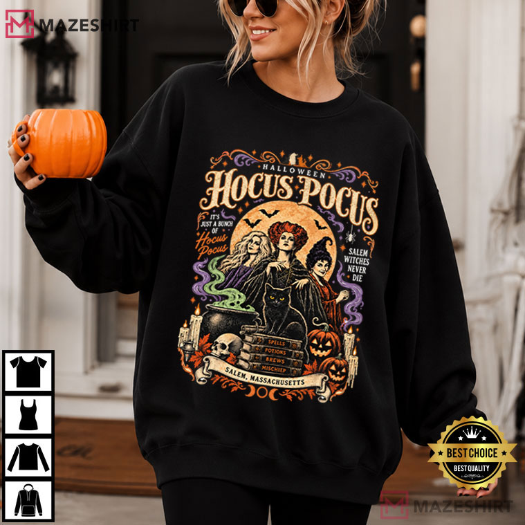 Halloween Hocus Pocus Sanderson Sisters Witch Spooky Black Cat T-Shirt Halloween Hocus Pocus Sanderson Sisters Witch Spooky Black Cat T-Shirt