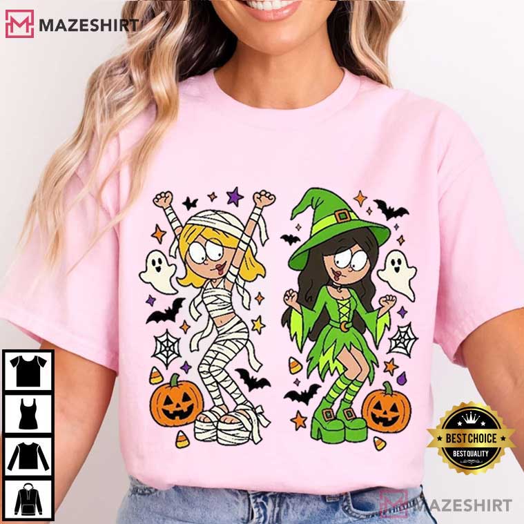 Lizzie McGuire Halloween Cartoon Mummy And Witch T-Shirt Lizzie McGuire Halloween Cartoon Mummy And Witch T-Shirt
