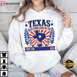Texas Political Vote For James And Gina 2026 Americana Election T Shirt (1)