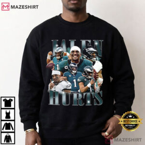 Jalen Hurts Vintage 90s Retro Football Game Day Graphic T Shirt (1)