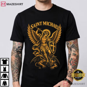 Saint Michael Archangel Catholic Christian Religious T Shirt (2)