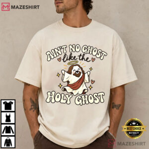 Christian Faith Ghost With Bible Funny Church Spooky Season T Shirt (1)