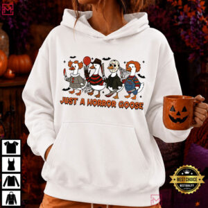 Just A Horror Goose Halloween Funny Skeleton Spooky Season T Shirt ( (3)