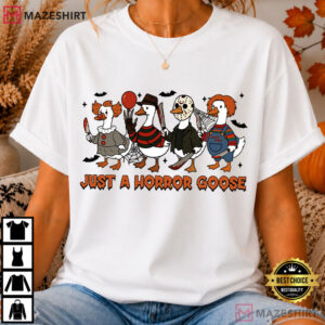 Just A Horror Goose Halloween Funny Skeleton Spooky Season T Shirt ( (4)