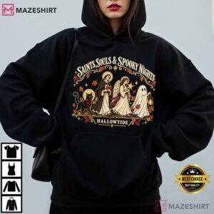 Saints Souls And Spooky Nights Catholic Halloween T Shirt (2)