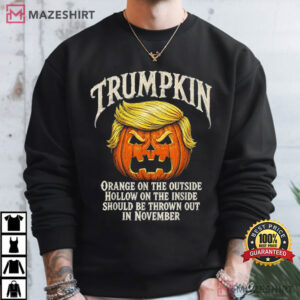 Halloween Trumpkin Orange On The Outside Hollow Inside T Shirt (3)