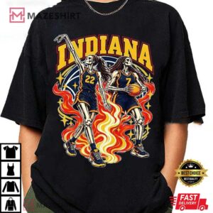 Indiana Women Basketball Skull Vintage Sports Fan T Shirt (4)