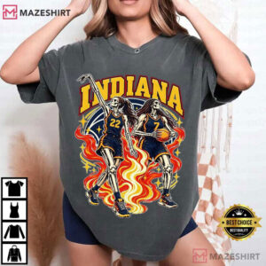 Indiana Women Basketball Skull Vintage Sports Fan T Shirt (1)