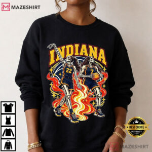 Indiana Women Basketball Skull Vintage Sports Fan T Shirt (2)