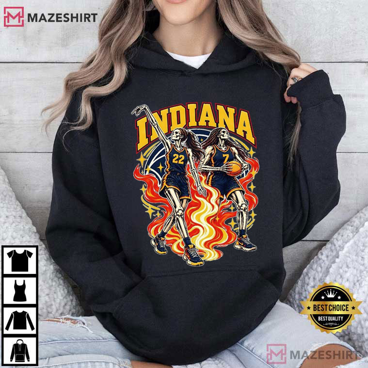 Indiana Women Basketball Skull Vintage Sports Fan T-Shirt Indiana Women Basketball Skull Vintage Sports Fan T-Shirt