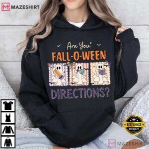 Halloween Teacher Ghost Are You Fall O Ween Directions Funny T Shirt (2)