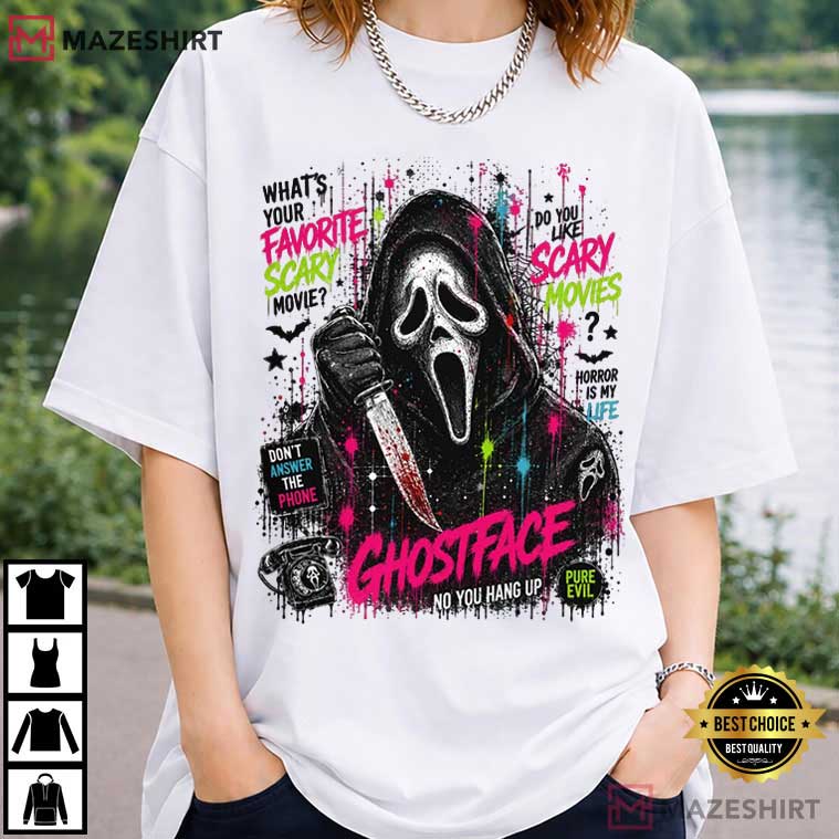 Halloween Scream Ghostface Scary Movie Horror T-Shirt Halloween Scream Ghostface Scary Movie Horror T-Shirt