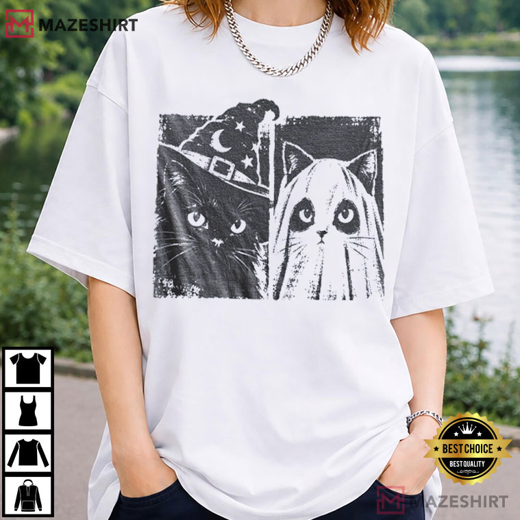 Halloween Cat Vintage Witch Ghost Kitty Cute Spooky T-Shirt Halloween Cat Vintage Witch Ghost Kitty Cute Spooky T-Shirt