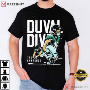 Trevor Lawrence Jacksonville Football Duval Dive Signature T Shirt (1)