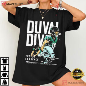 Trevor Lawrence Jacksonville Football Duval Dive Signature T Shirt (2)