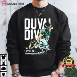 Trevor Lawrence Jacksonville Football Duval Dive Signature T Shirt (3)
