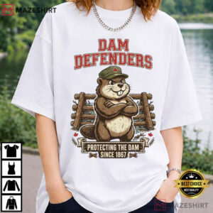 Dam Defenders Funny Beaver Canadian Army Cap T Shirt (4)
