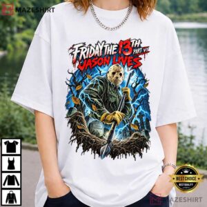 Halloween Friday The 13th Part VI Jason Lives Vintage Horror Movie T Shirt (2)