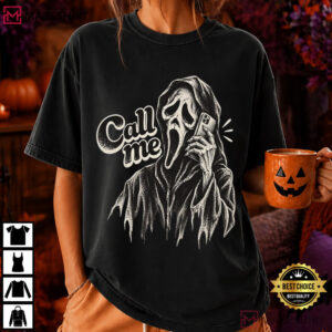 Call Me Horror Funny Halloween Masked Killer T Shirt (4)