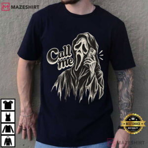 Call Me Horror Funny Halloween Masked Killer T Shirt (1)