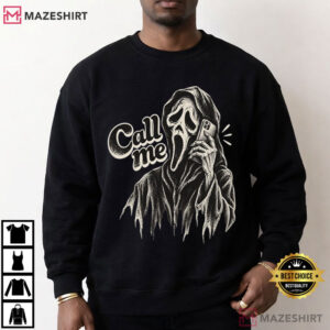 Call Me Horror Funny Halloween Masked Killer T Shirt (2)